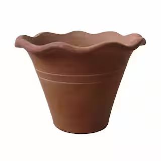 This item: 13.50 in. Dia Composite Scalloped Rim Pot in White Washed Terra Cotta Finish | The Home Depot