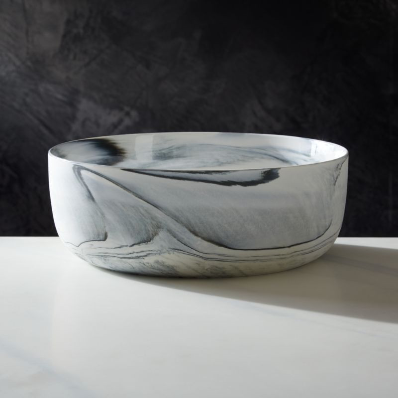Swirl Black and White Serving Bowl + Reviews | CB2 | CB2