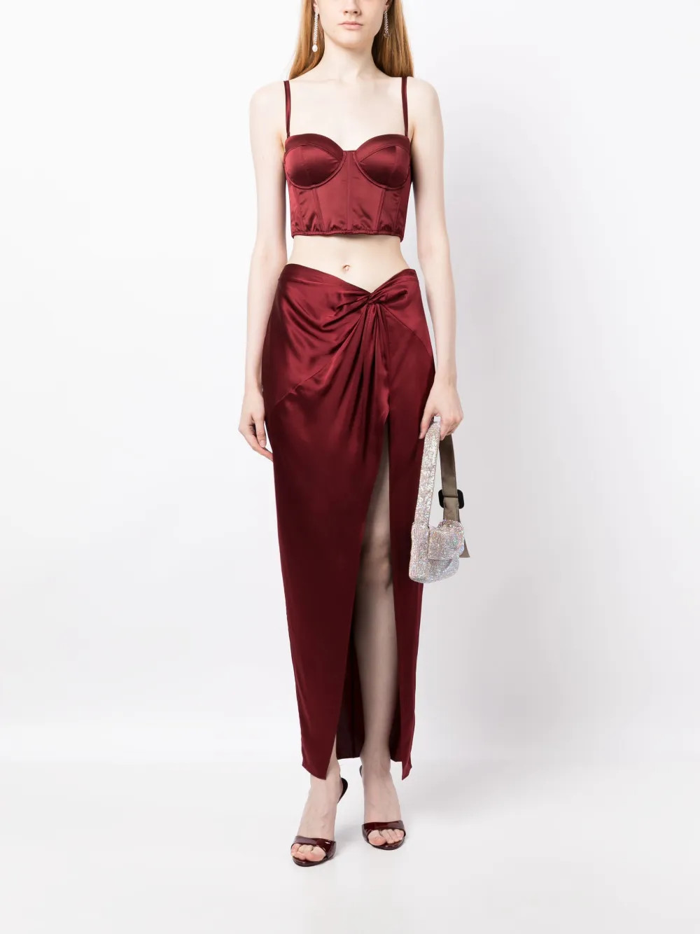 Fleur Du Mal Hamptons satin-finish Crop Top - Farfetch | Farfetch Global