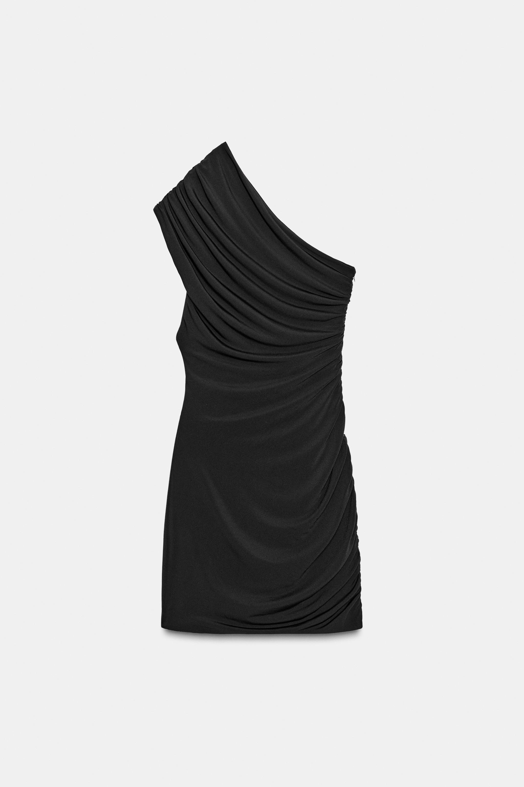 SHORT DRAPED SHIMMER DRESS | Zara UK
