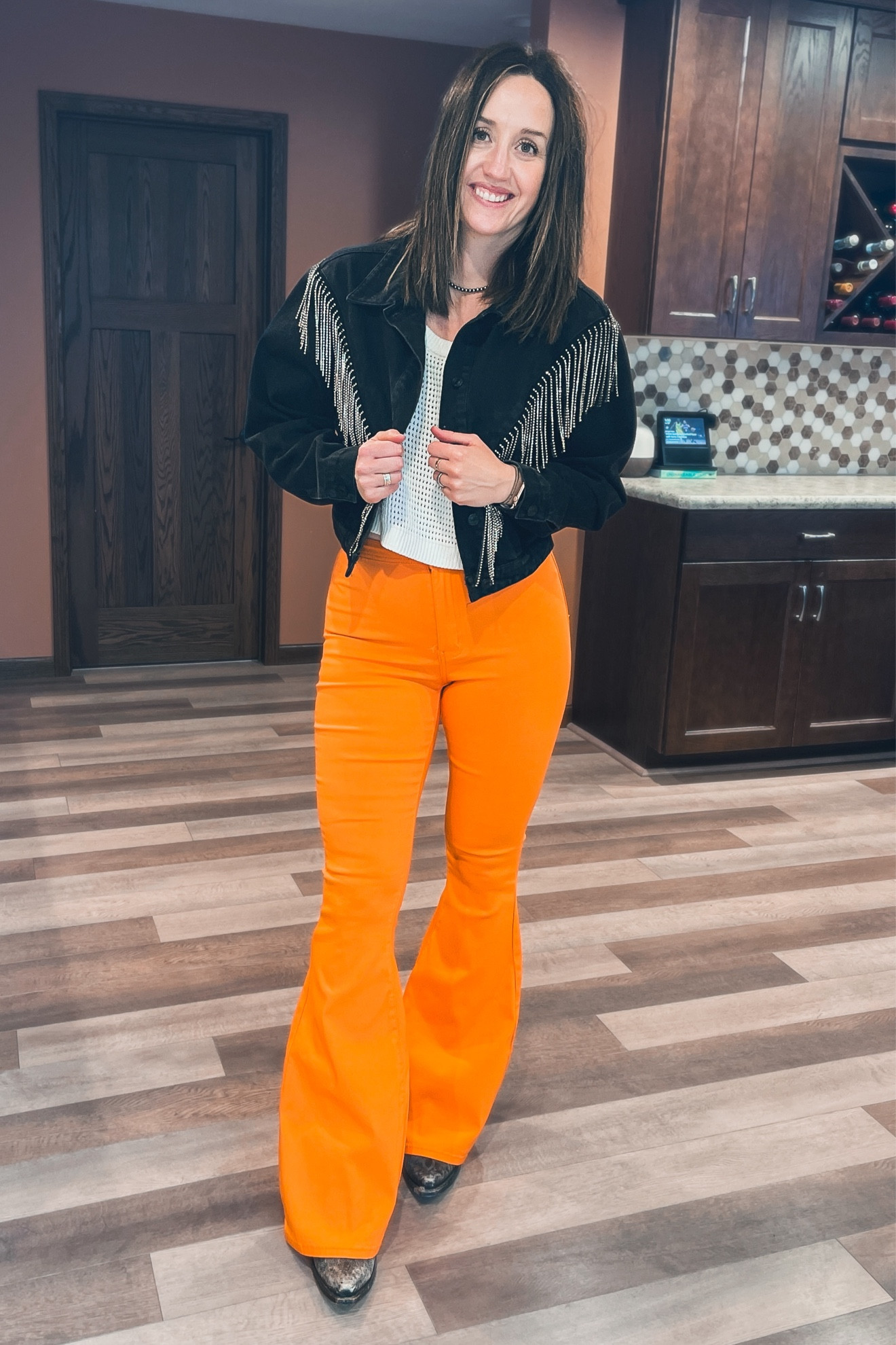 The most comfortable flares I’ve ever worn! Wearing size small in flares, medium in white top, and small in jacket.

#LTKFestival