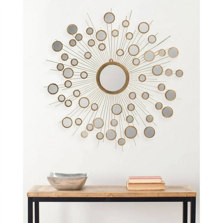 SAFAVIEH Kiania Round Sunburst Mirror, Gold | Walmart (US)