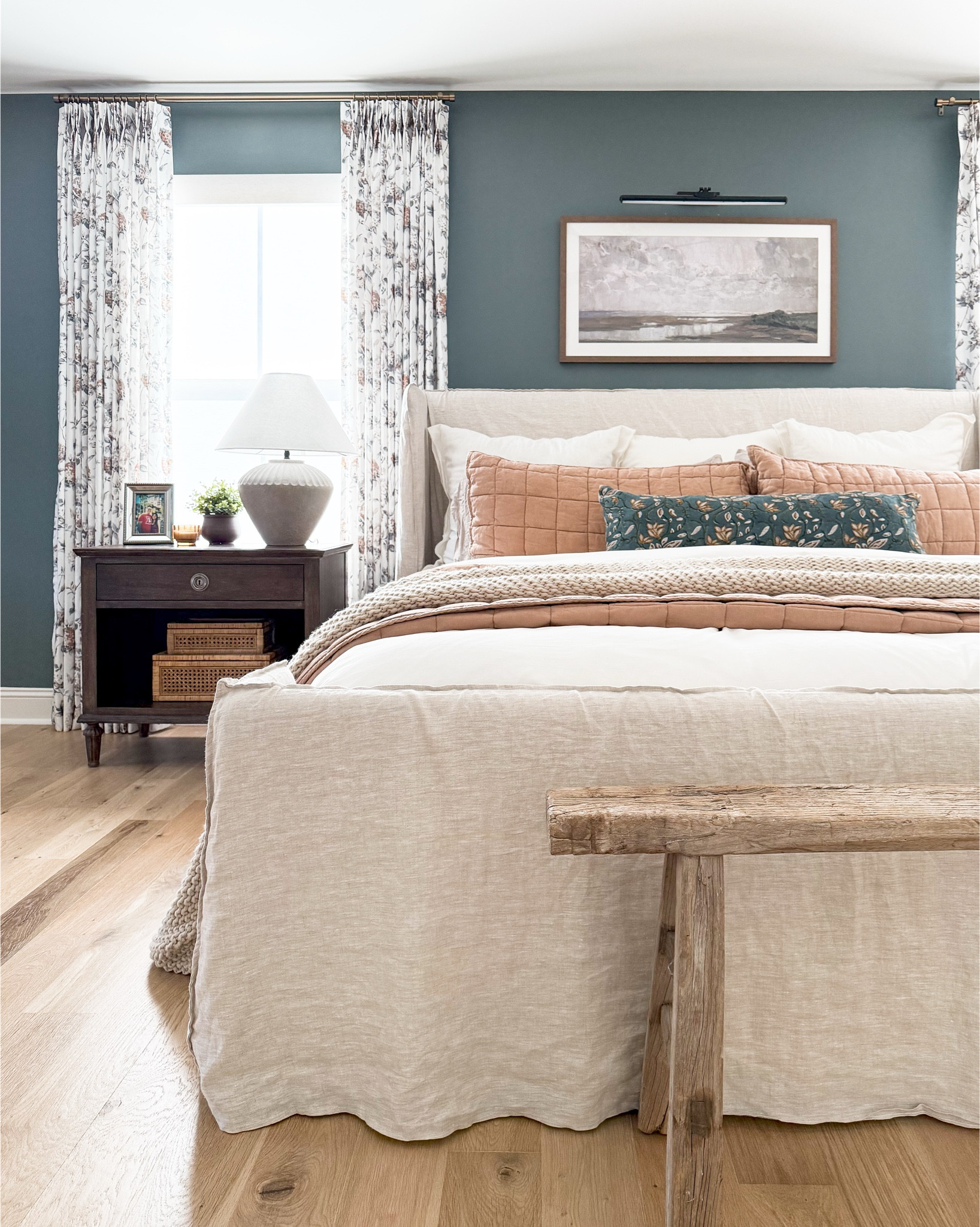 Adding these floral curtains was the best decision ever! Our primary bedroom instantly feels like we brought spring indoors. To make them pop, we paired the curtains with a darker wall color for contrast 

#LTKStyleTip #LTKFindsUnder50 #LTKHome