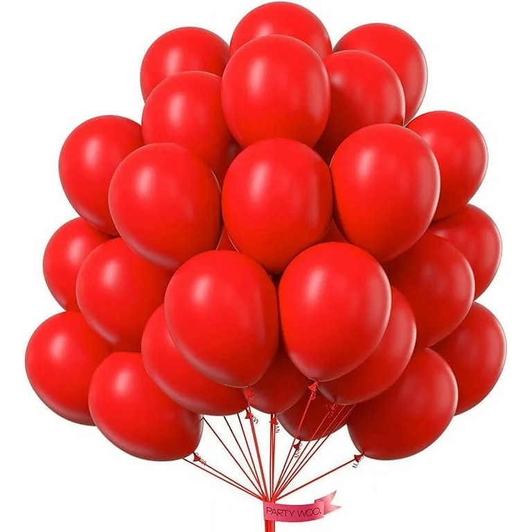 PartyWoo Red Balloons, 100 pcs 12 Inch Matte Red Balloons, Red Latex Balloons for Balloon Garland... | Walmart (US)