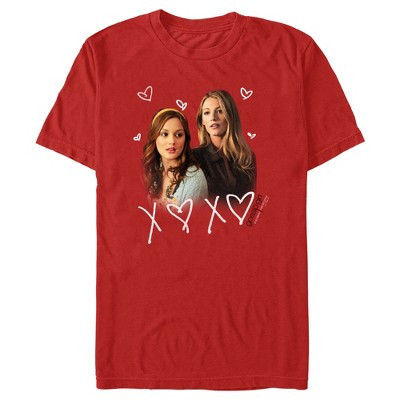 Men's Gossip Girl Blair and Serena XOXO T-Shirt - Red - Large | Target