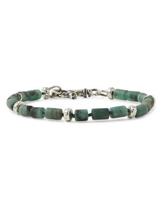 Men's Sterling Silver Emerald Bead & Rondelle Bracelet | Bloomingdale's (US)