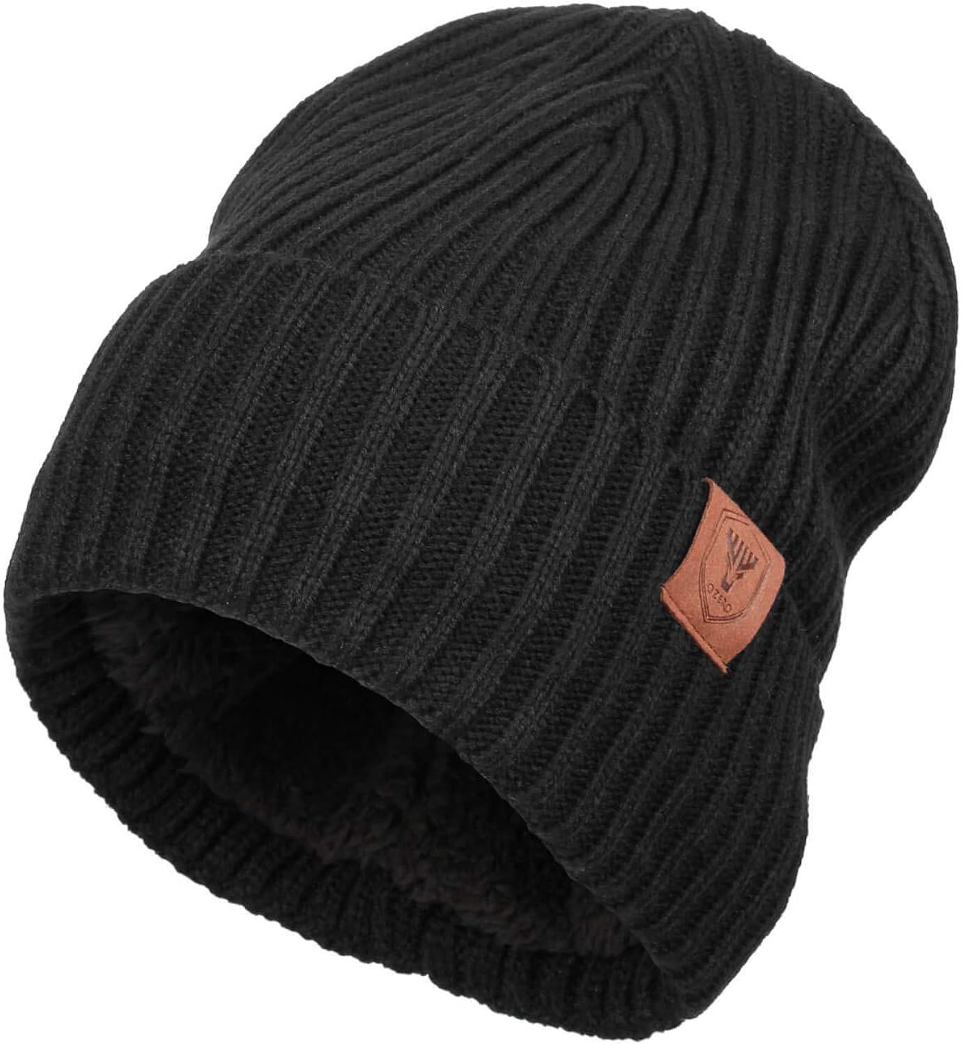 OZERO Knit Beanie Winter Hat, Thermal Thick Polar Fleece Snow Skull Cap for Men and Women | Amazon (US)