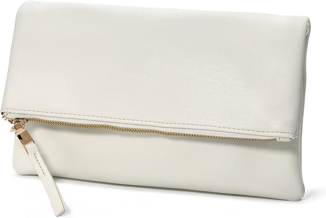Women's Zipper Foldover Clutch Vegan Leather Envelope Cross body Bag with Chain Strap | Amazon (US)