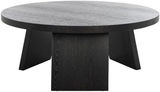 SAFAVIEH Couture Collection Julianna Mid-Century - Mesa de centro redonda negra moderna | Amazon (US)