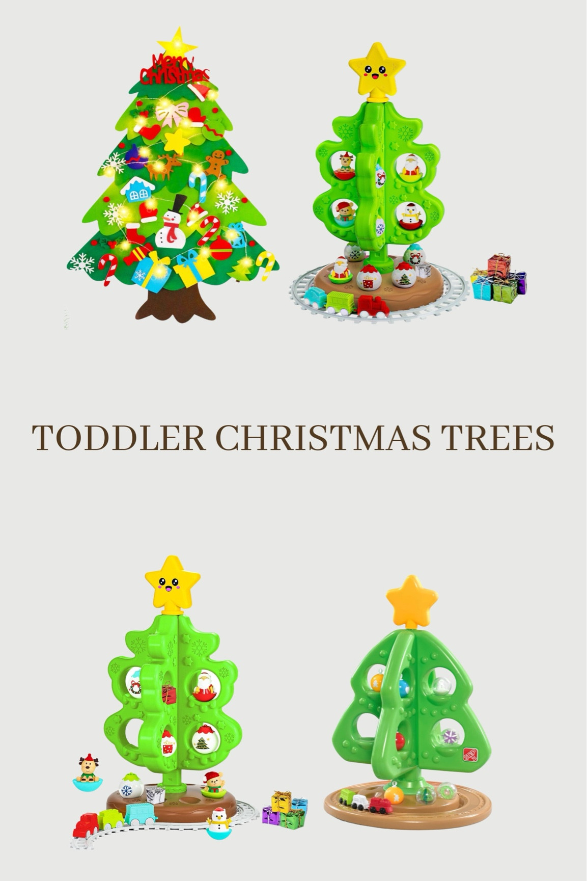 Christmas trees for toddlers! We have the felt light up tree but the 3D plastic Christmas trees would be great too. 

#LTKKids #LTKHoliday #LTKGiftGuide