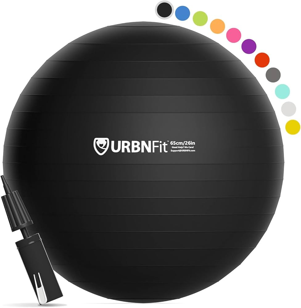 URBNFit Exercise Ball - Yoga Ball in Multiple Sizes for Workout, Pregnancy, Stability - Anti-Burs... | Amazon (US)