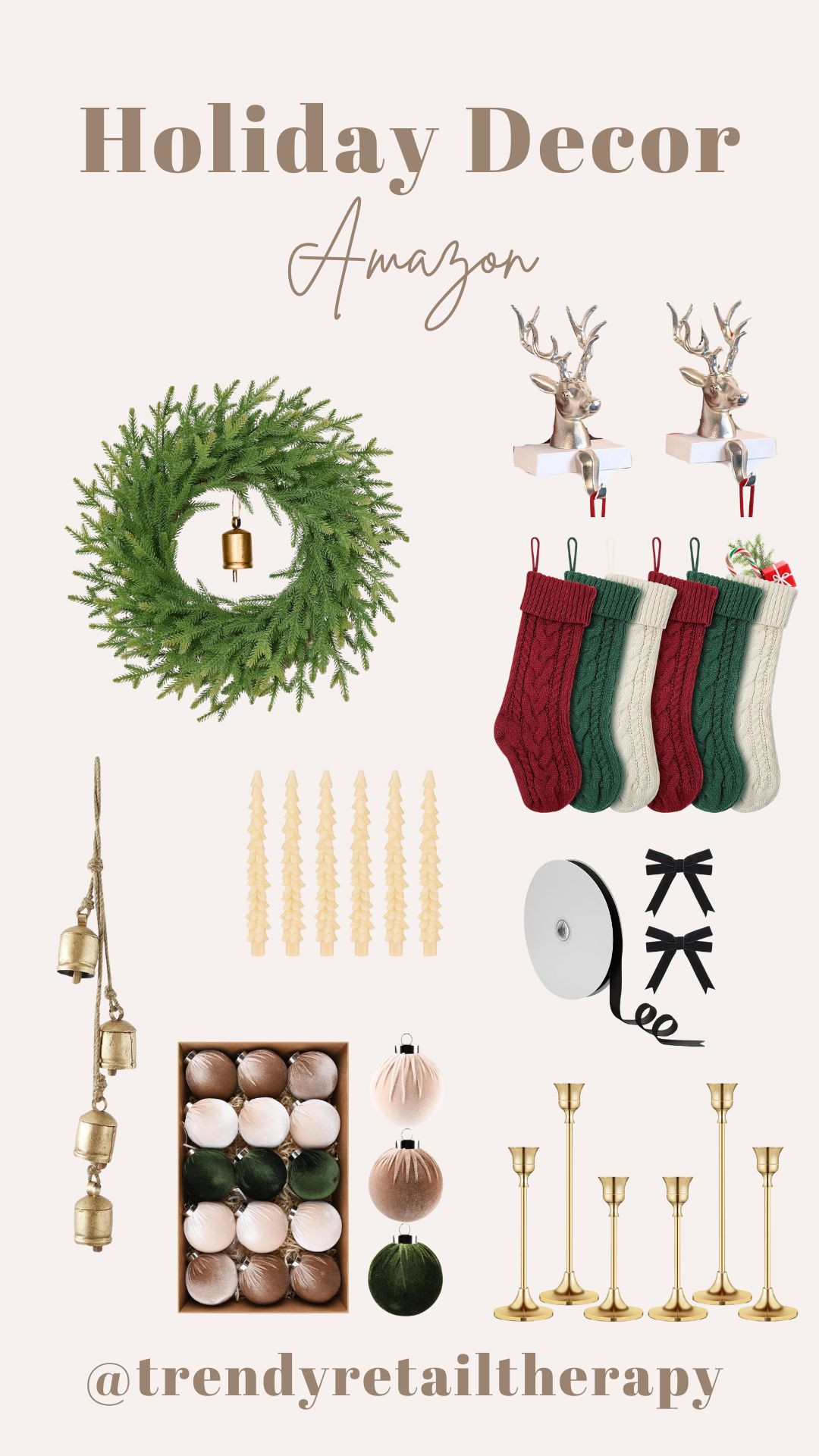 Amazon holiday decor. Christmas decorations. Wreath stockings ornaments. Trendy home finds. Seasonal. 

#LTKSeasonal #LTKHoliday #LTKHome