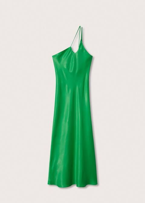 Asymmetrical satin dress | MANGO (US)