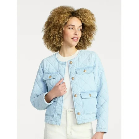 Time and Tru Women s Quilted Cotton Jacket Sizes XS-XXXL | Walmart (US)