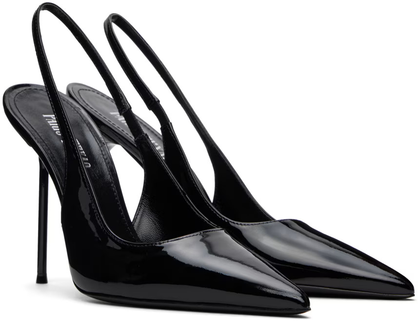Black Lidia Slingback Heels | SSENSE