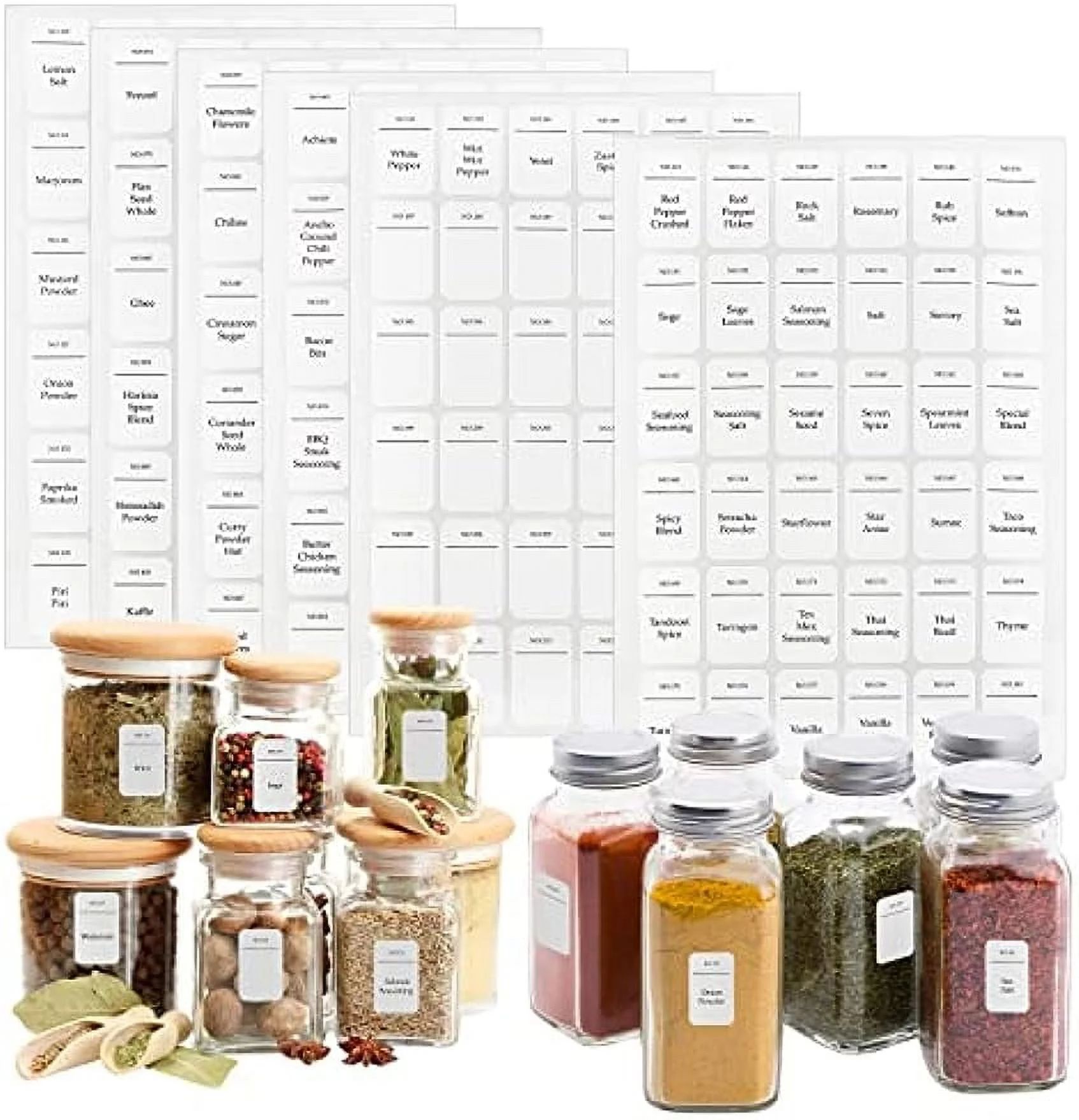 216 Pcs Spice Jar Labels Kitchen Labels for Jars Pre-Printed Pantry Label Stickers Self-Adhesive ... | Walmart (US)
