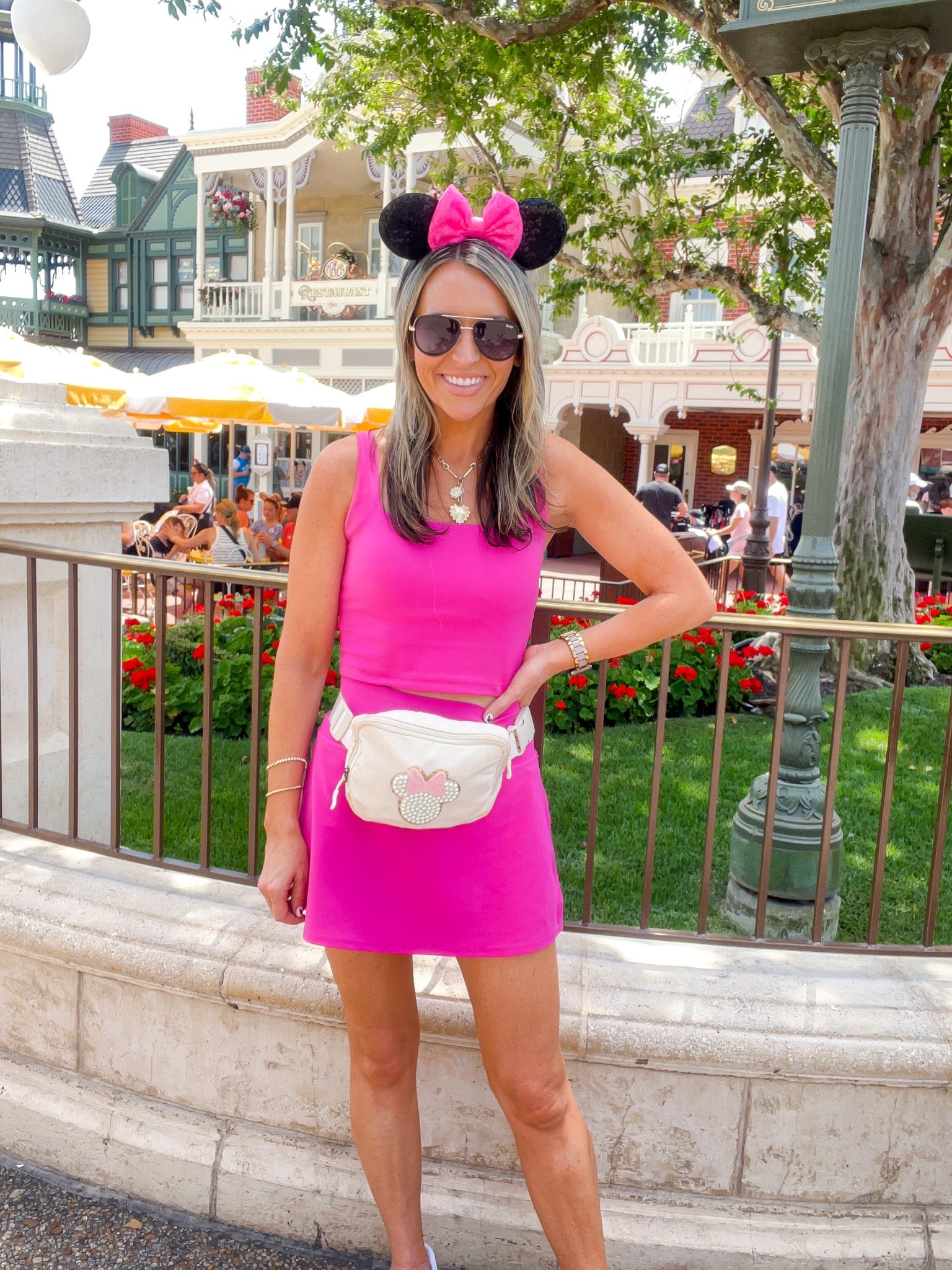 Disney outfit of the day! Skort with built in shorts with side pockets. Tank has a built in padded bra. Wearing small in both 

#LTKStyleTip #LTKFindsUnder50 #LTKFestival