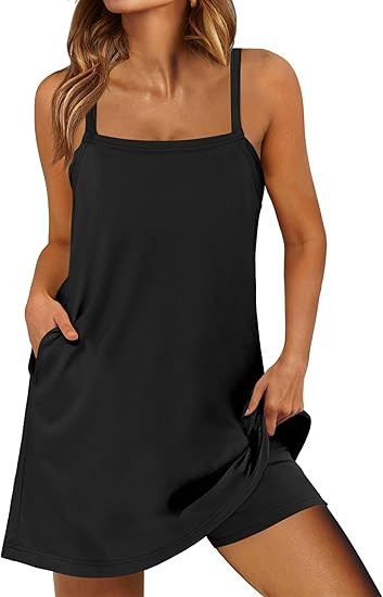 ANRABESS Women Summer Dress 2026 Beach Vacation Outfits Tennis Athletic Workout Romper Dress Buil... | Amazon (US)
