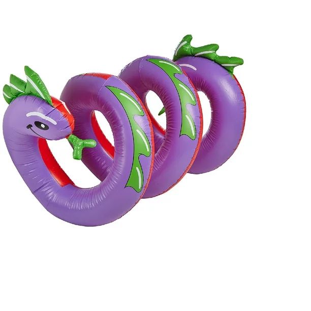 Inflatable Purple and Green Two Headed Curly Serpent Swimming Pool Float Toy 96-Inch | Walmart (US)