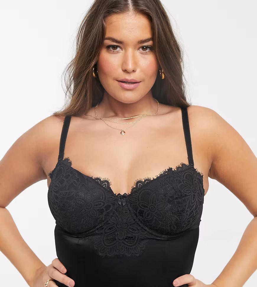 Simply Be jade multiway control body in black | ASOS (Global)