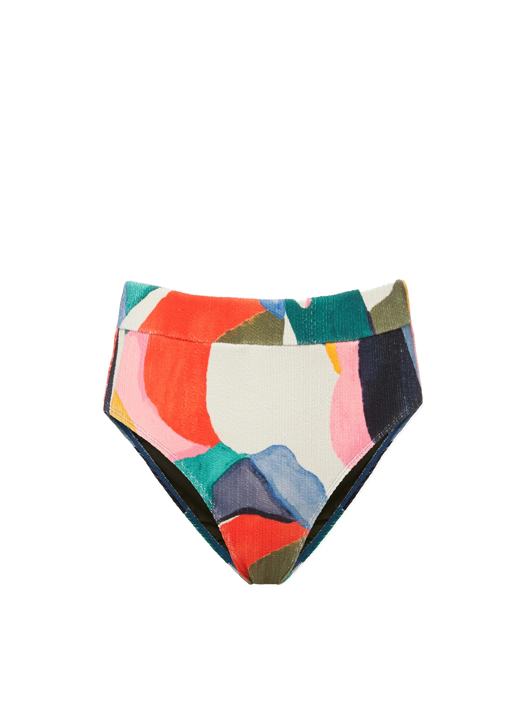 Hi Leg Hi Waist Bottom In Carta Colorblock Texture | Change of Scenery