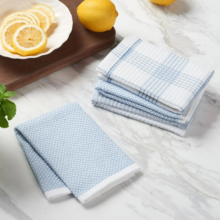 Better Homes & Gardens 4-Piece Oversized Dish Cloth Set, Blue Linen | Walmart (US)