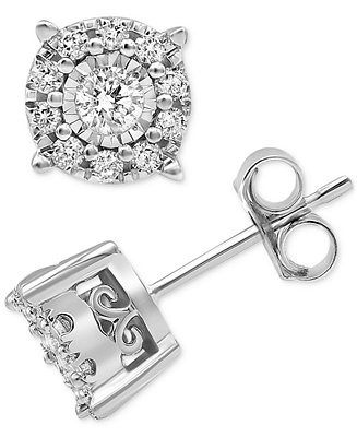 Diamond Stud Earrings (1/3 ct. t.w.) in 14K White, Yellow or Rose Gold - Macy's | Macy's