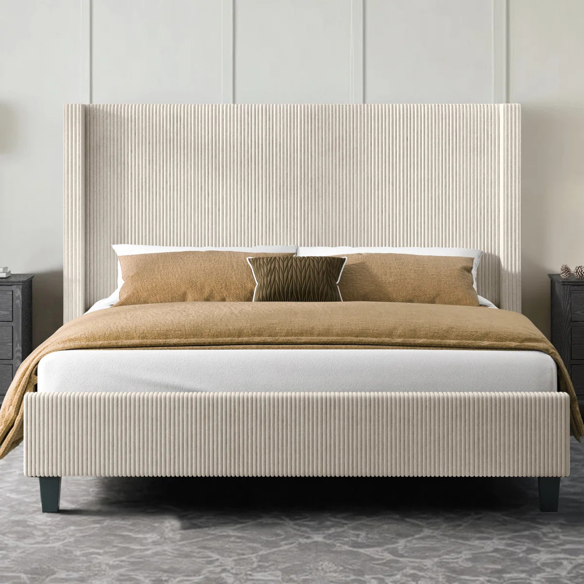 Crofford Corduroy Upholstered Bed | Wayfair North America