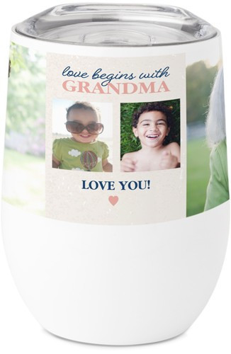 Stemless Travel Tumbler: Cherished Love and Time 12oz Beige Shutterfly | Shutterfly
