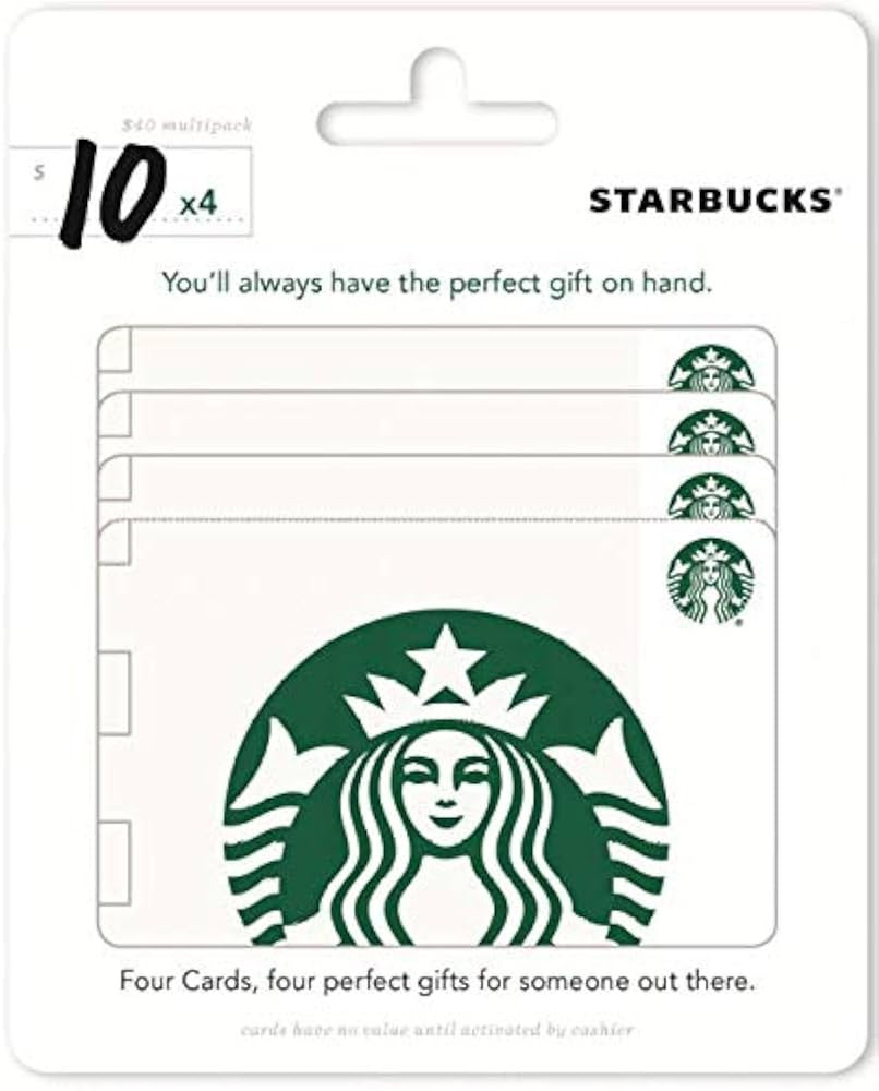 Starbucks $10 Gift Cards (4-Pack) | Amazon (US)