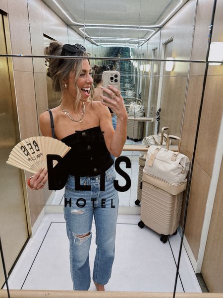 BEIS HOTEL POP-UP! Wearing this strapless vest from free people and Levi’s ribcage jeans! Xs and 25 
Amazon sunglasses 

#LTKstyletip #LTKfindsunder100 #LTKtravel