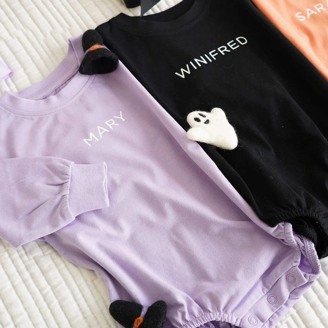 Personalized Long Sleeve Bubble Romper | Halloween | Caden Lane
