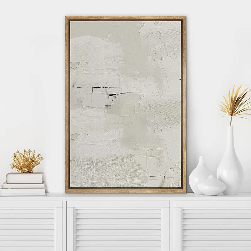 " White Grunge Paint Stroke Collage Abstract Shapes " Painting Print | Wayfair North America