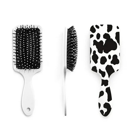 Durable Cow Print Anti-static Wet Hair Brushes Rubber Airbag Massage Comb | Walmart (US)