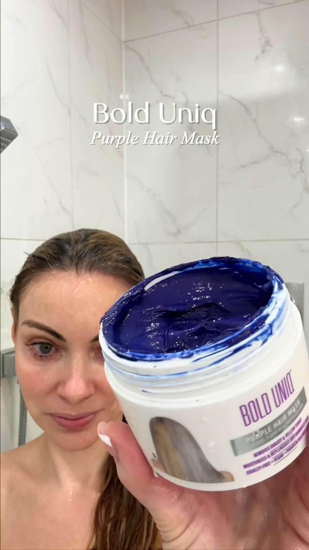 Banish yellow tones and reclaim your brightest blonde! 👱‍♀️  I love that this mask is infused with natural oils and UV filters to repair bleach damage while it tones. This product is good for the blonde, silver, or platinum perfectionist who wants to extend the life of their color and keep it looking icy! ❄️  #BoldUniq #PurpleMask #BlondeLife  #HairRepair #ColorCare #BoldUniqHair  

#LTKmorningroutine #LTKselfcare #LTKBeauty