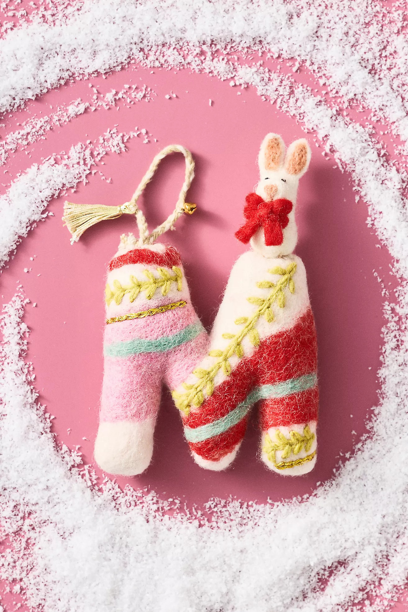 Forest Friends Monogram Wool Felt Ornament | Anthropologie (US)