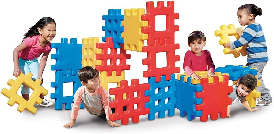 Little Tikes Big Waffle Block Set - 18 pieces, Blue/Red/Yellow | Amazon (US)
