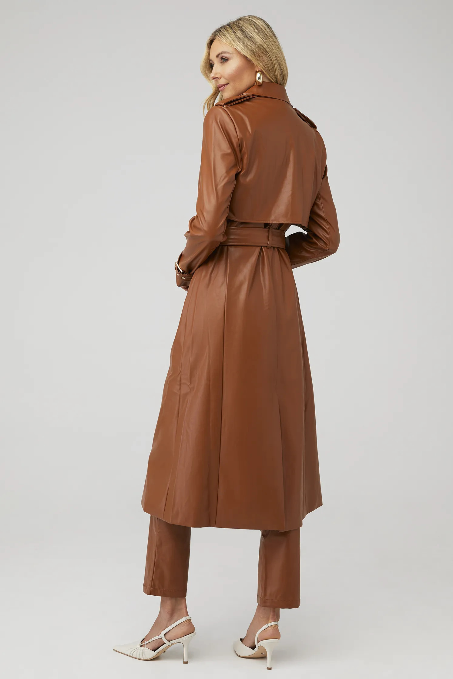 VEGAN LEATHER TRENCH COAT | FashionPass