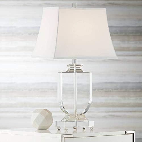Tilde Traditional Style Table Lamp 26.25" High Clear Crystal Urn Tapered Rectangular White Shade Dec | Amazon (US)