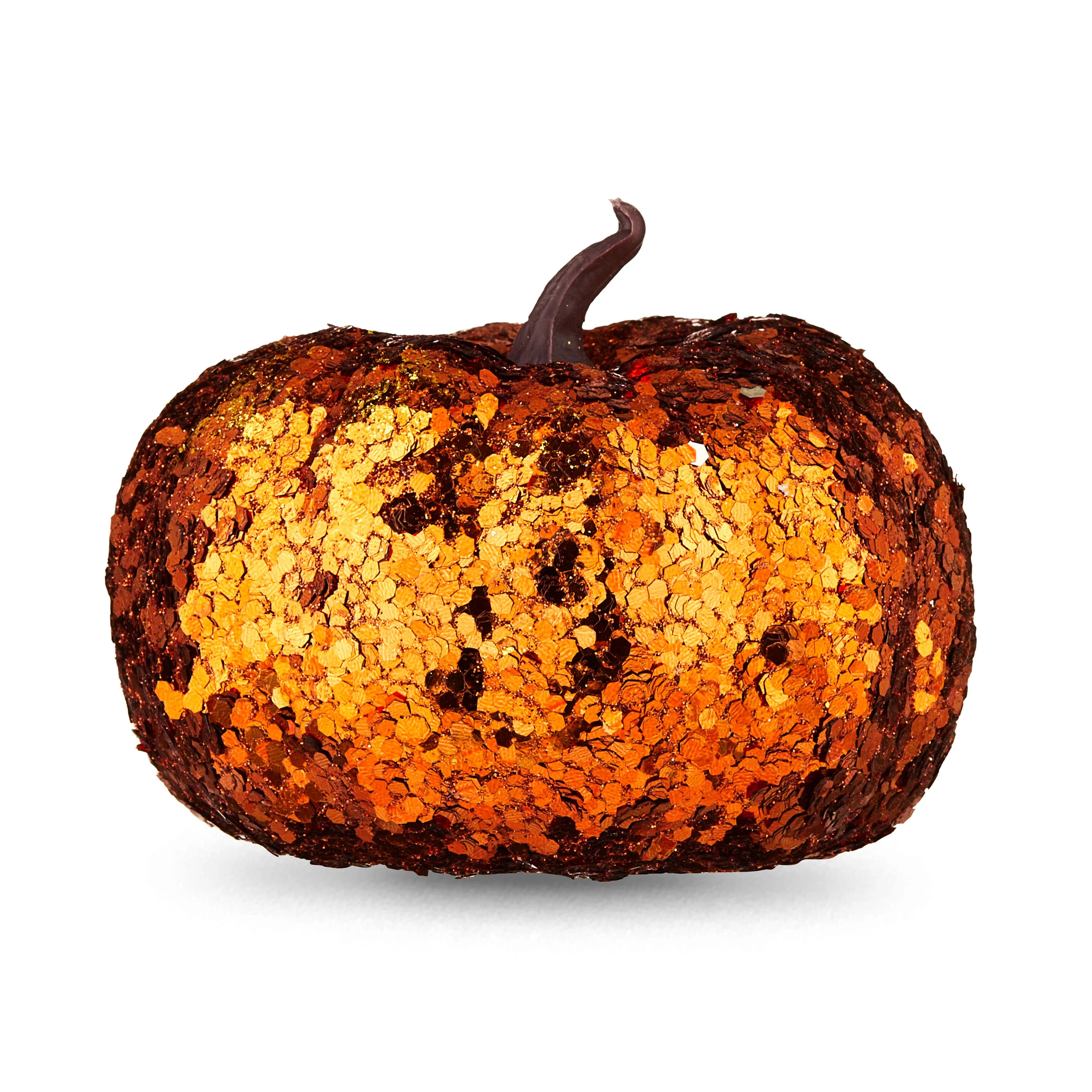 Fall, Harvest Orange Sequin Mini Foam Pumpkin Decoration, Way to Celebrate (Total 3.5 inch Height... | Walmart (US)