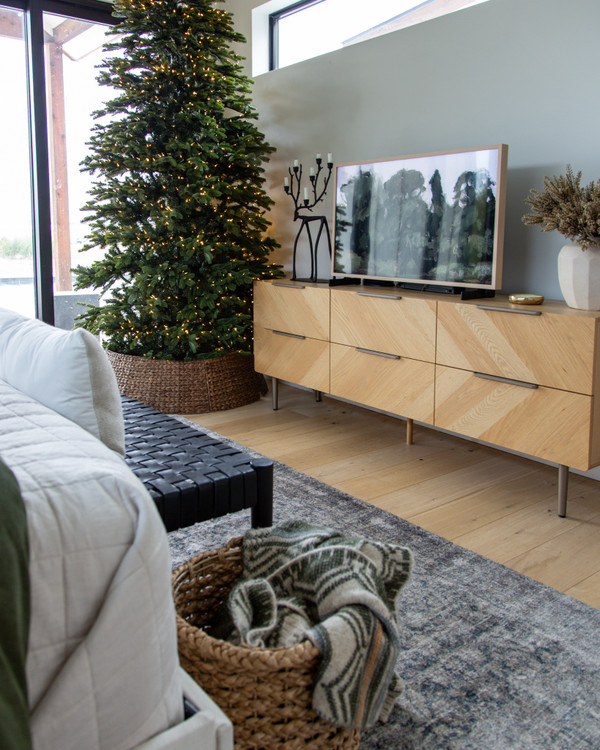 Creating a cozy, modern holiday corner with simple, elegant decor.