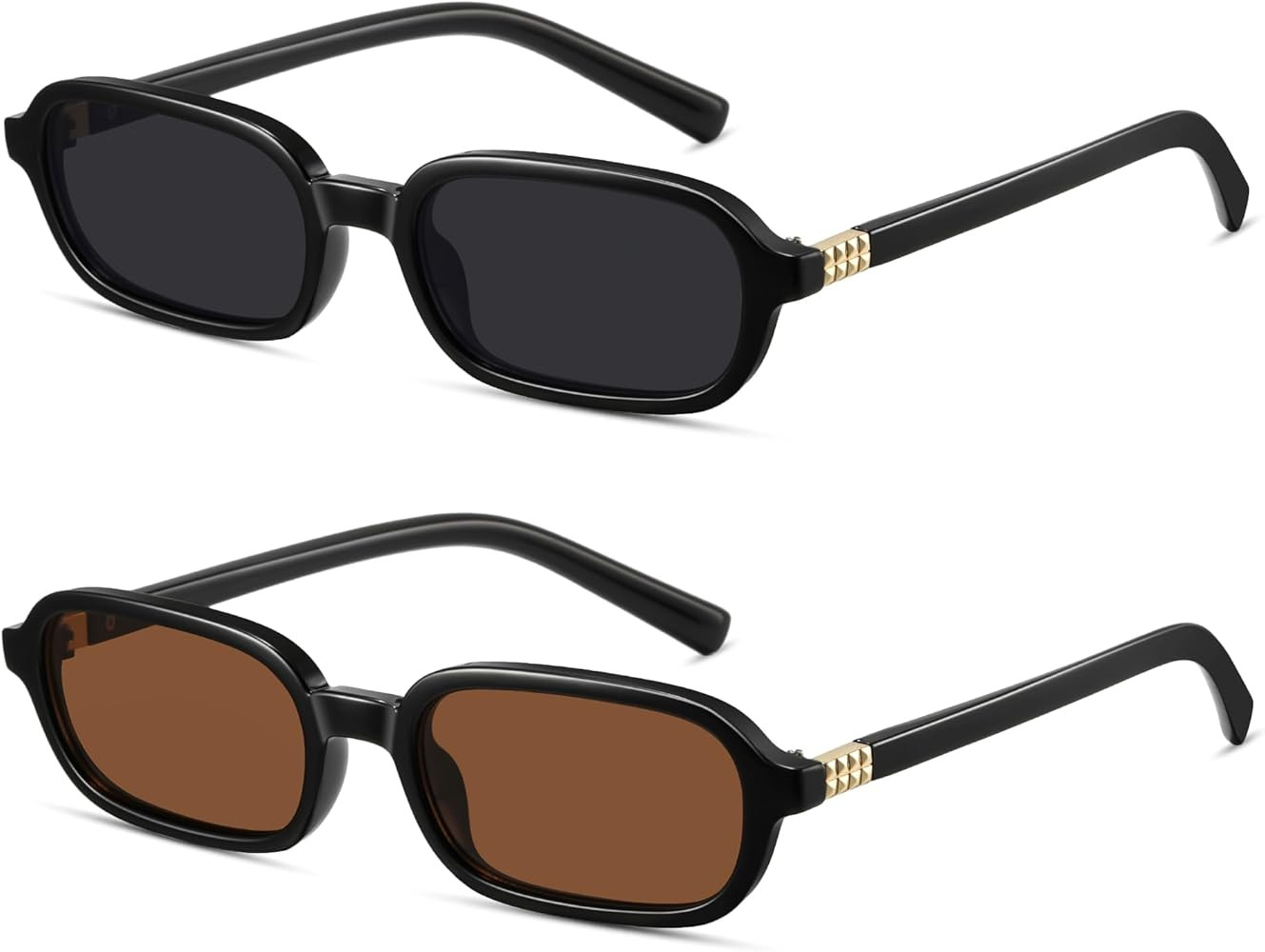 Retro Rectangle Sunglasses for Women Men Trendy Vintage Small Square Sun Glasses 90s Fashion Cute... | Amazon (US)