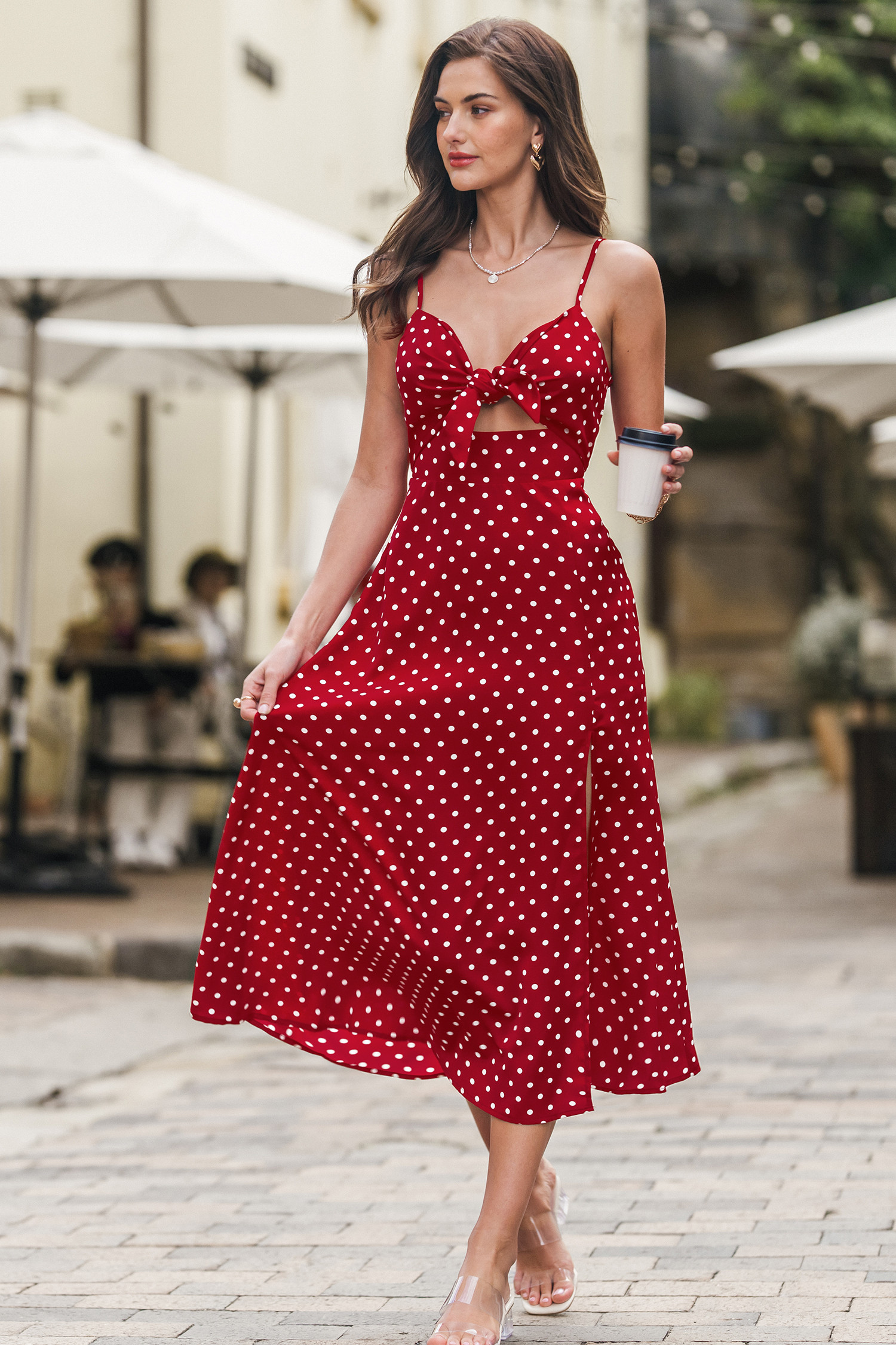 Retro Summer Polka Dot Maxi Dress - M | Cupshe US