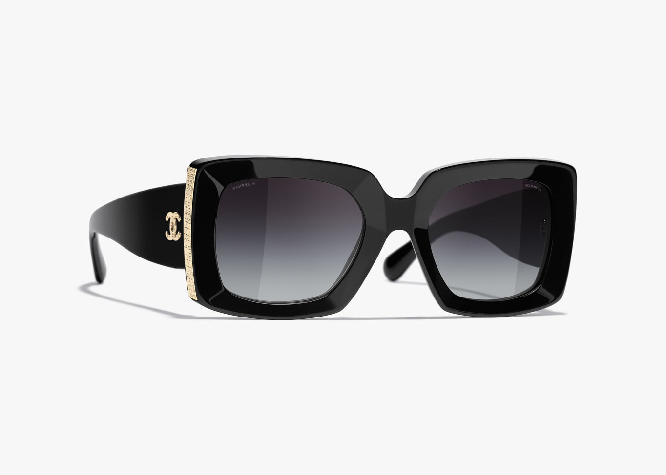 Chanel Rectangle Sunglasses in Black (5435 C622/S6) | StockX