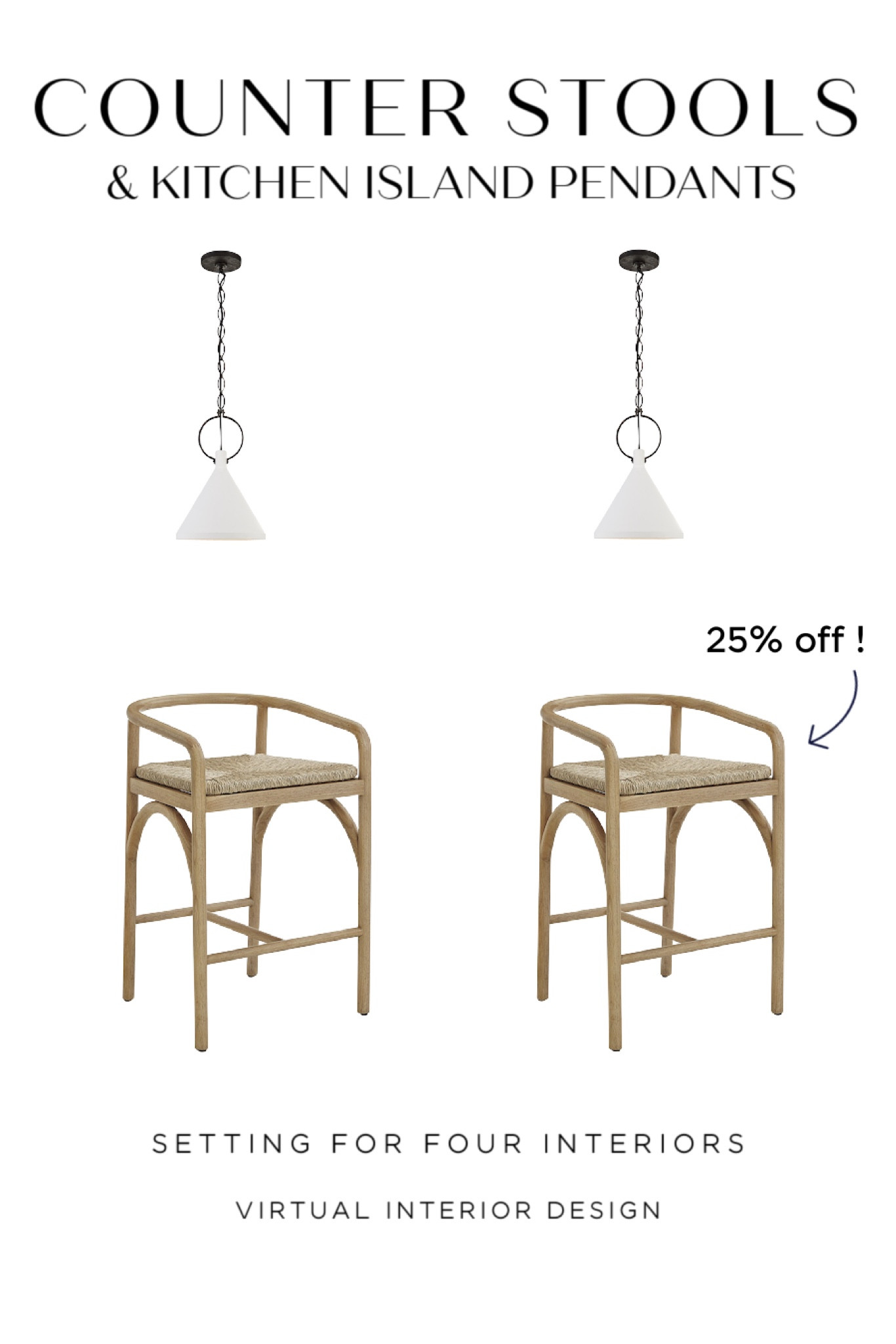 Kitchen counter stools and island pendant lights that coordinate! These kitchen counter stools are on SALE! 

Organic Modern, transitional, farmhouse, neutral, lighting

#LTKhome #LTKFind #LTKsalealert