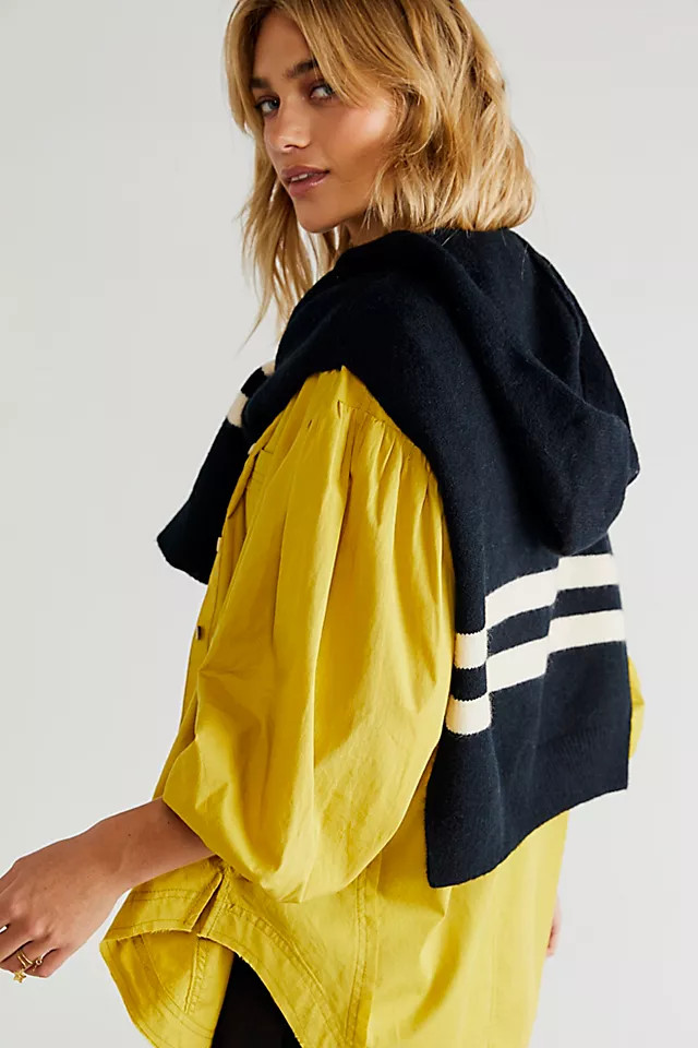 Prep Stripe Hooded Sweater Scarf | Free People (Global - UK&FR Excluded)