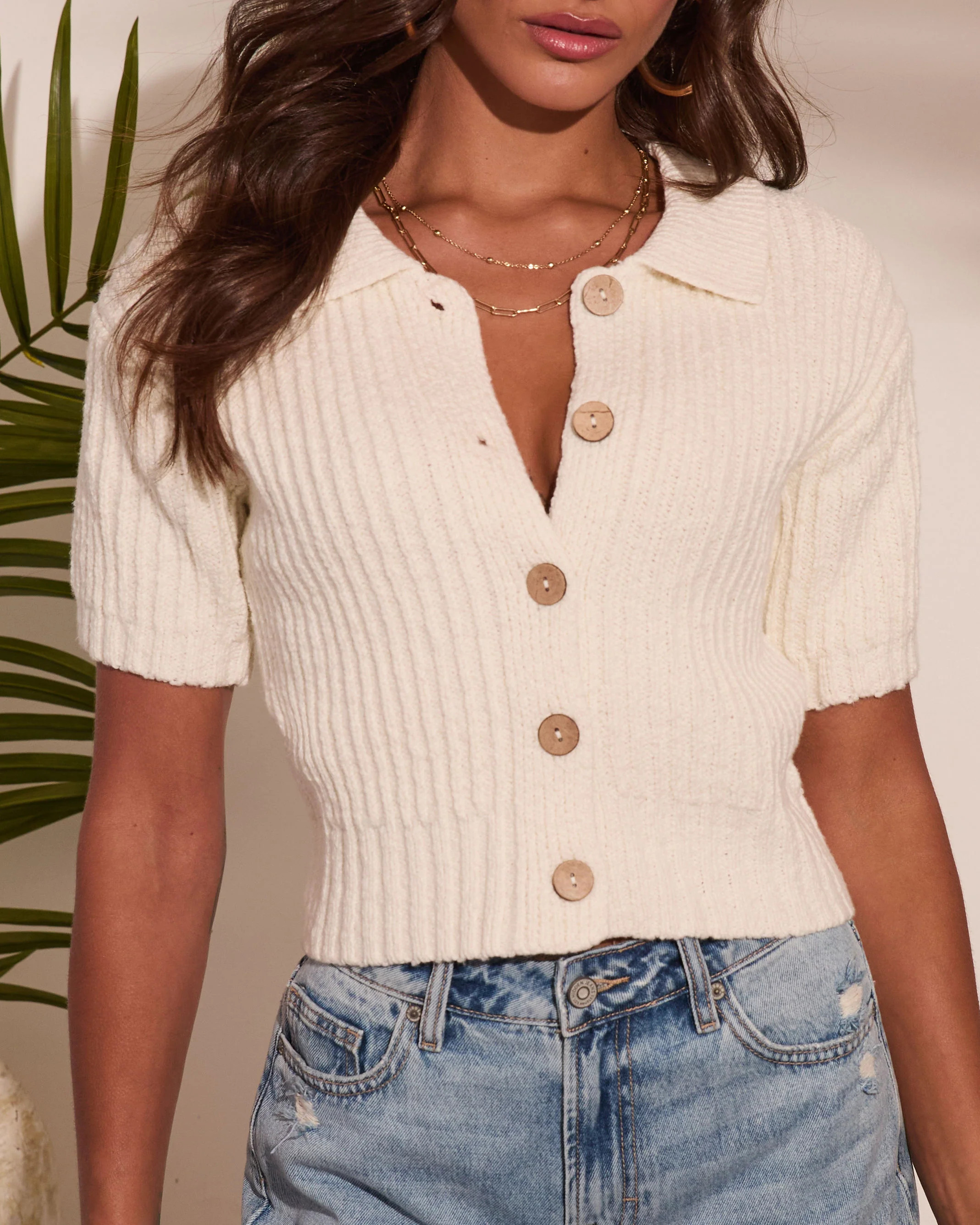 Shore Light Knit Short Sleeve Sweater | VICI
