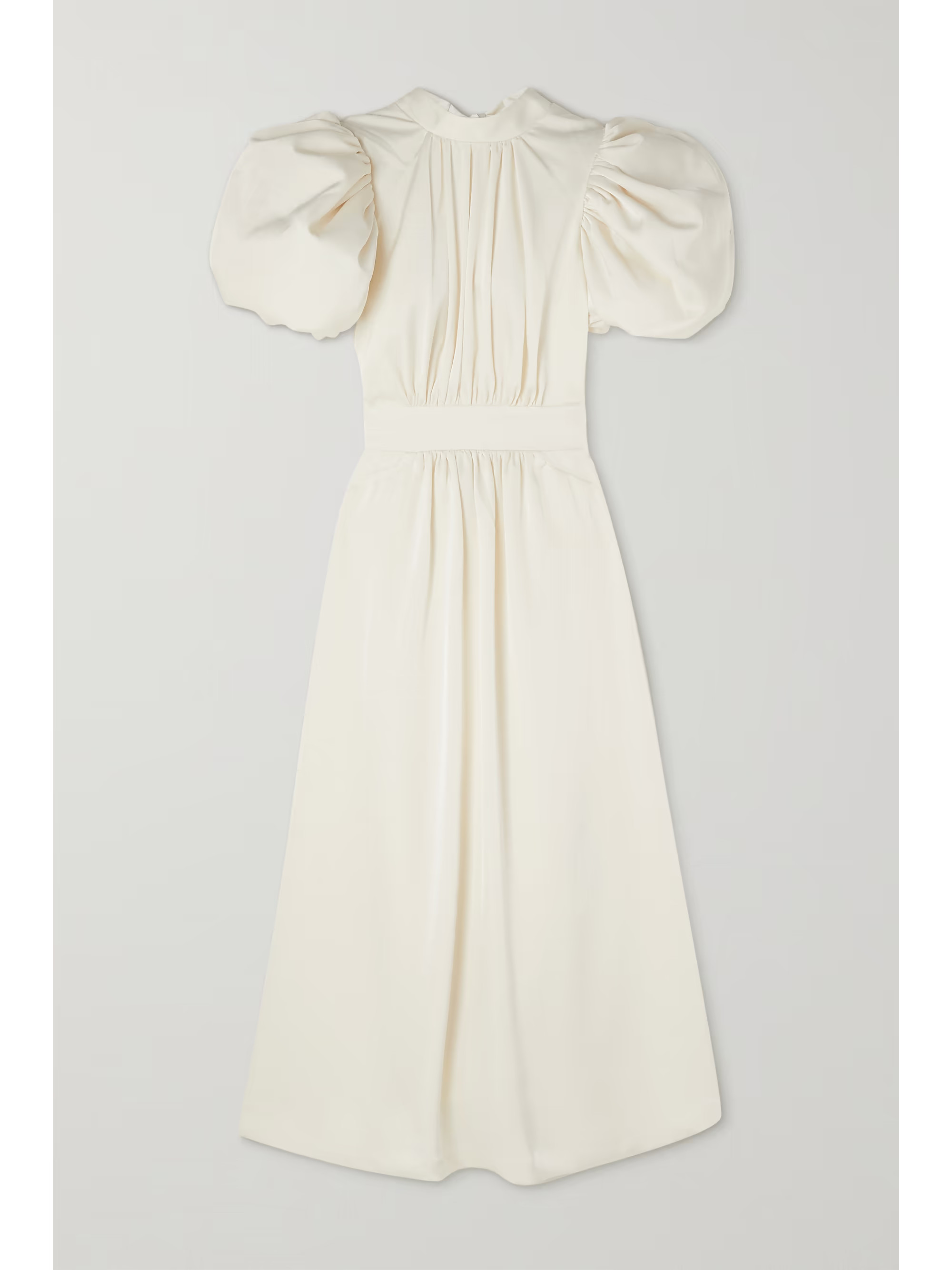 Cutout pleated recycled satin midi dress | NET-A-PORTER (US)