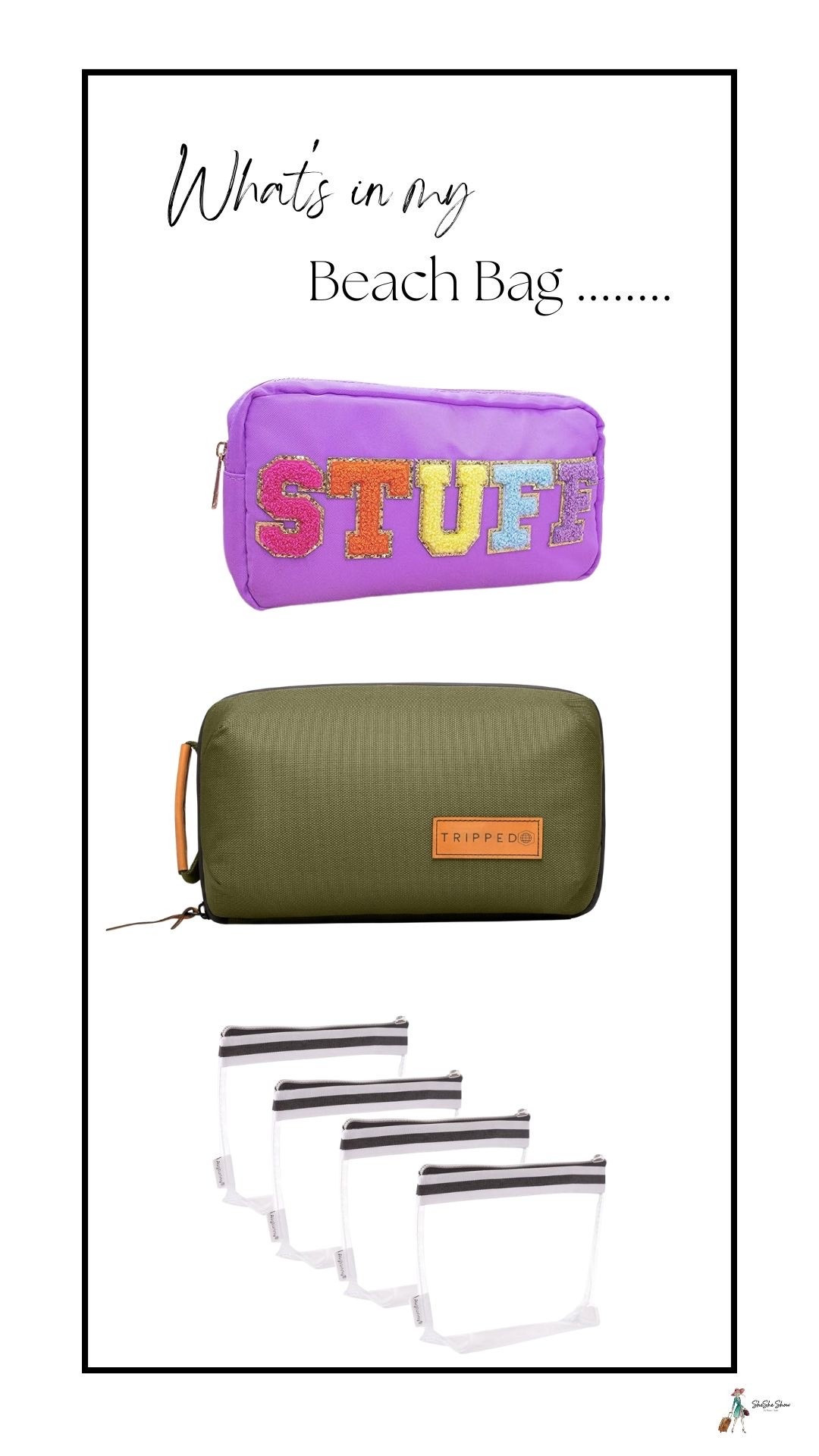 Multi-purpose Waterproof Clear Vinyl Zippered Toiletry Cosmetics Makeup Pouch With French Tape 4-pack
Nylon zipper pouch for toiletries, cosmetics or whatever. 
Tech bag organizer. 
All of these are so used for so many daily activities

#LTKOver40 #LTKTravel #LTKSwim