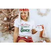 Mrs. Claus But Married To The Grinch | Super Soft Tee Graphic Vintage Short Sleeve Vacation Unisex B | Etsy (US)